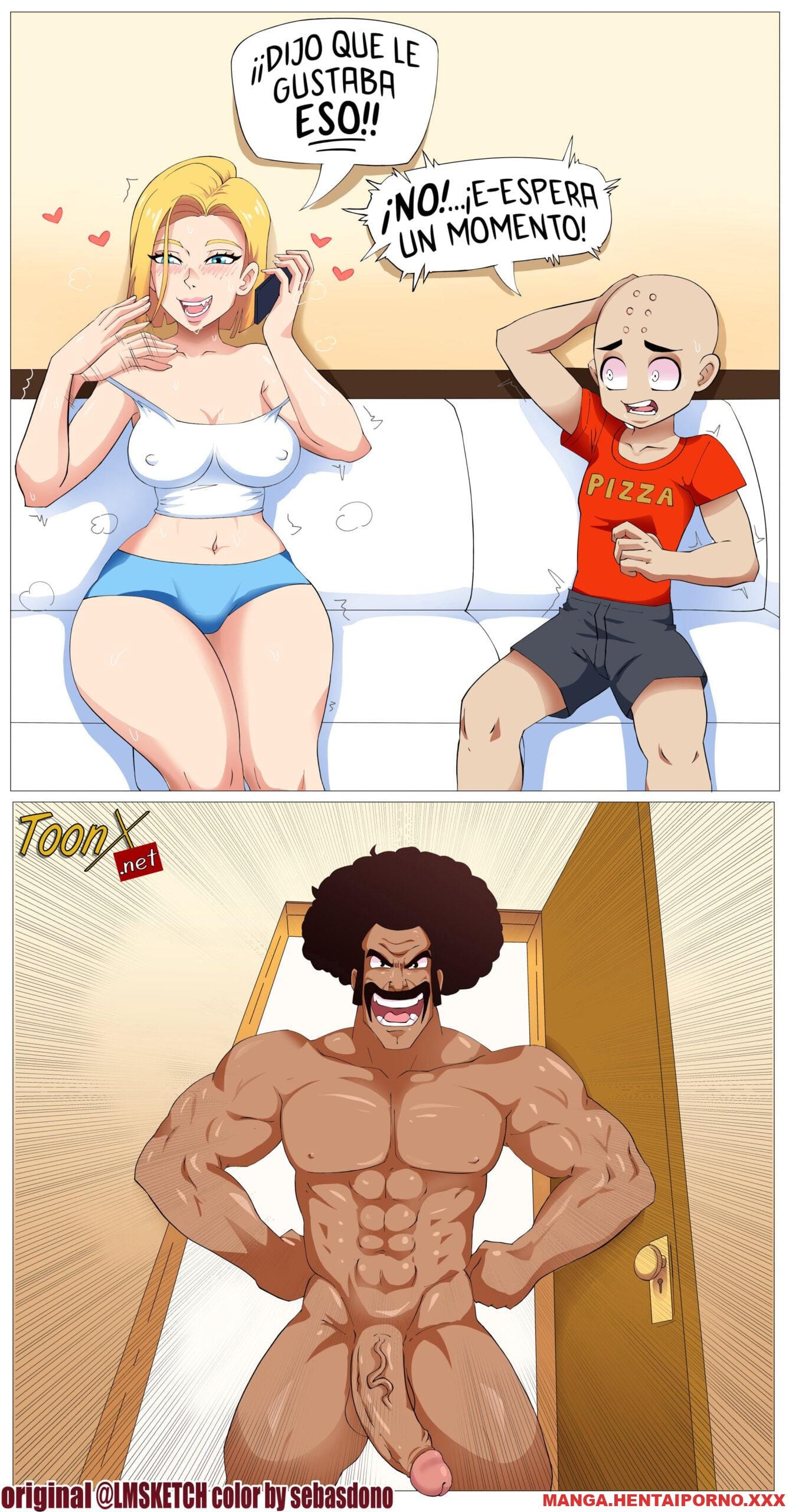 Mr. Satan le tiene ganas Android 18 -DRAGON BALL